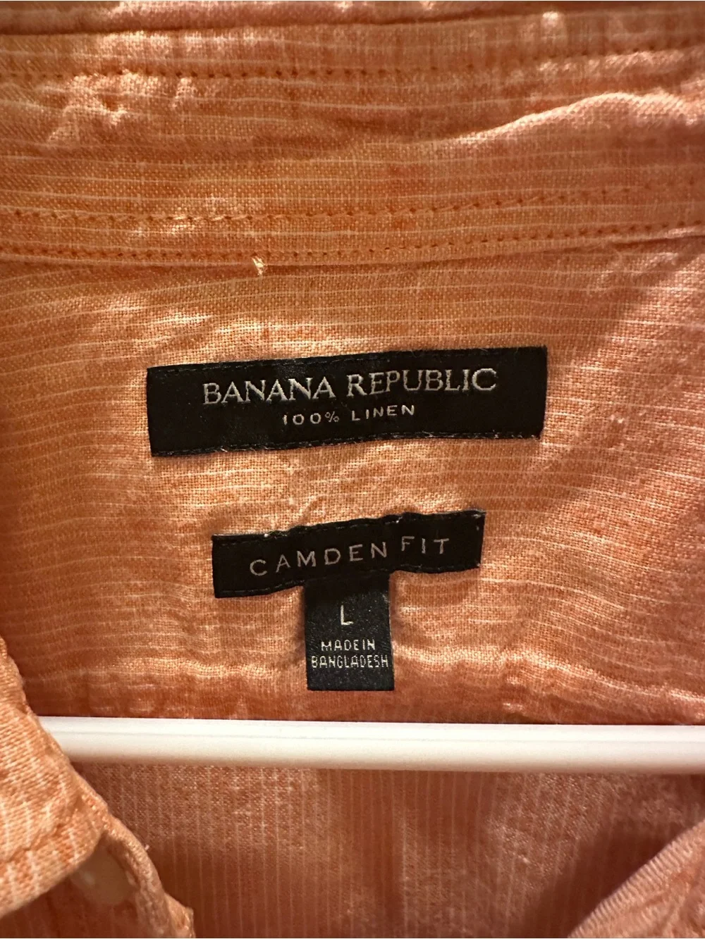 Banana Republic Peach Short Sleeve Button-Down Shirt